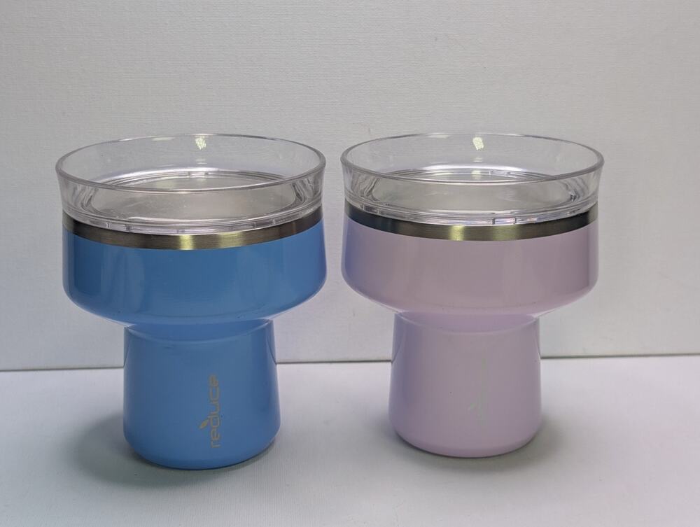 Reduce Saltini 12 oz Insulated Cocktail TumblersBlue Lavender Set of 2 No Lids